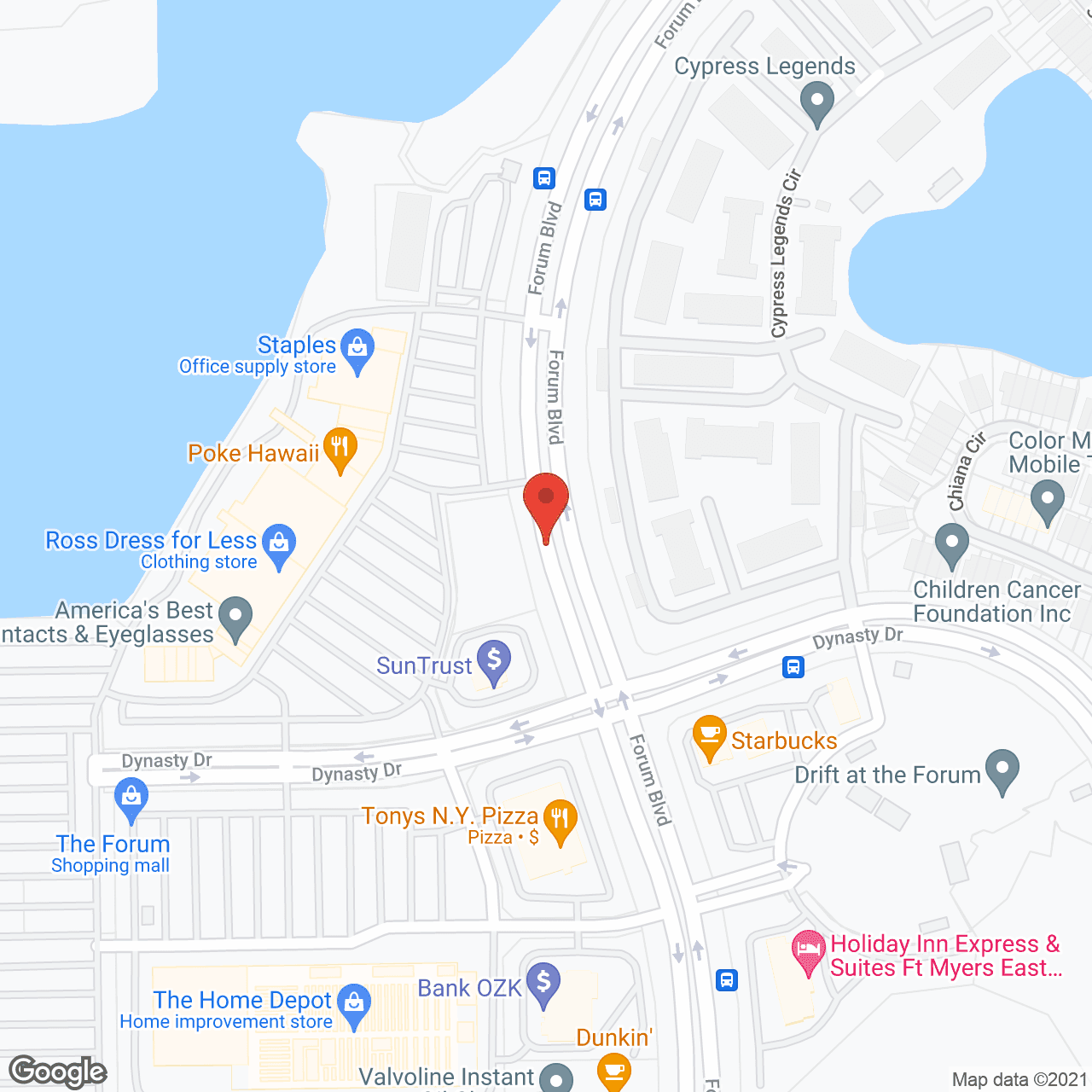 Map of the neighborhood around Discovery Village at The Forum Assisted Living