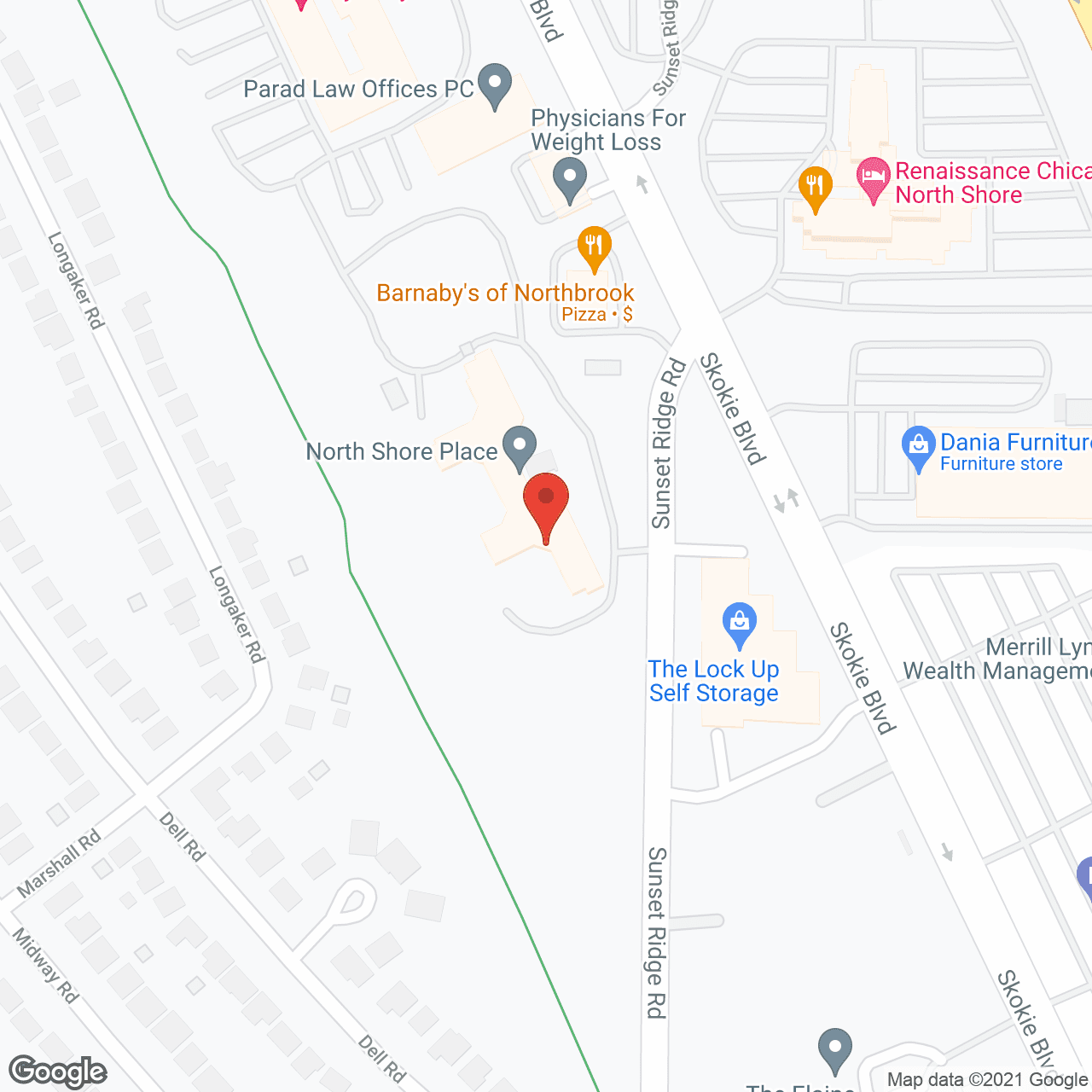Map of the neighborhood around North Shore Place