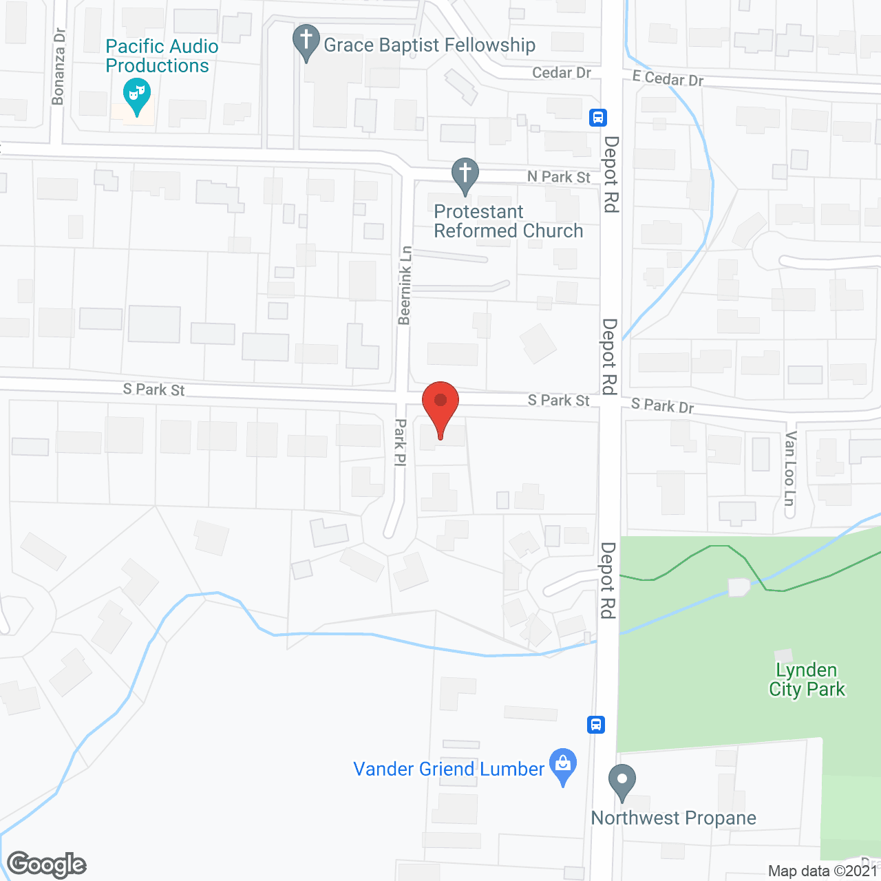 Map of the neighborhood around Maple Park Adult Family Home