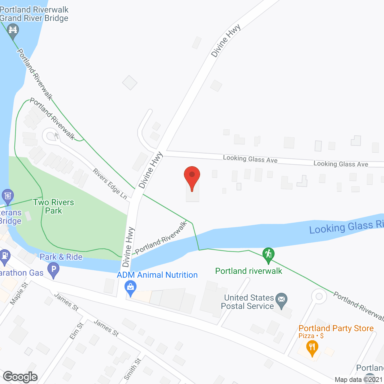 Map of the neighborhood around Golden Bridge Manor