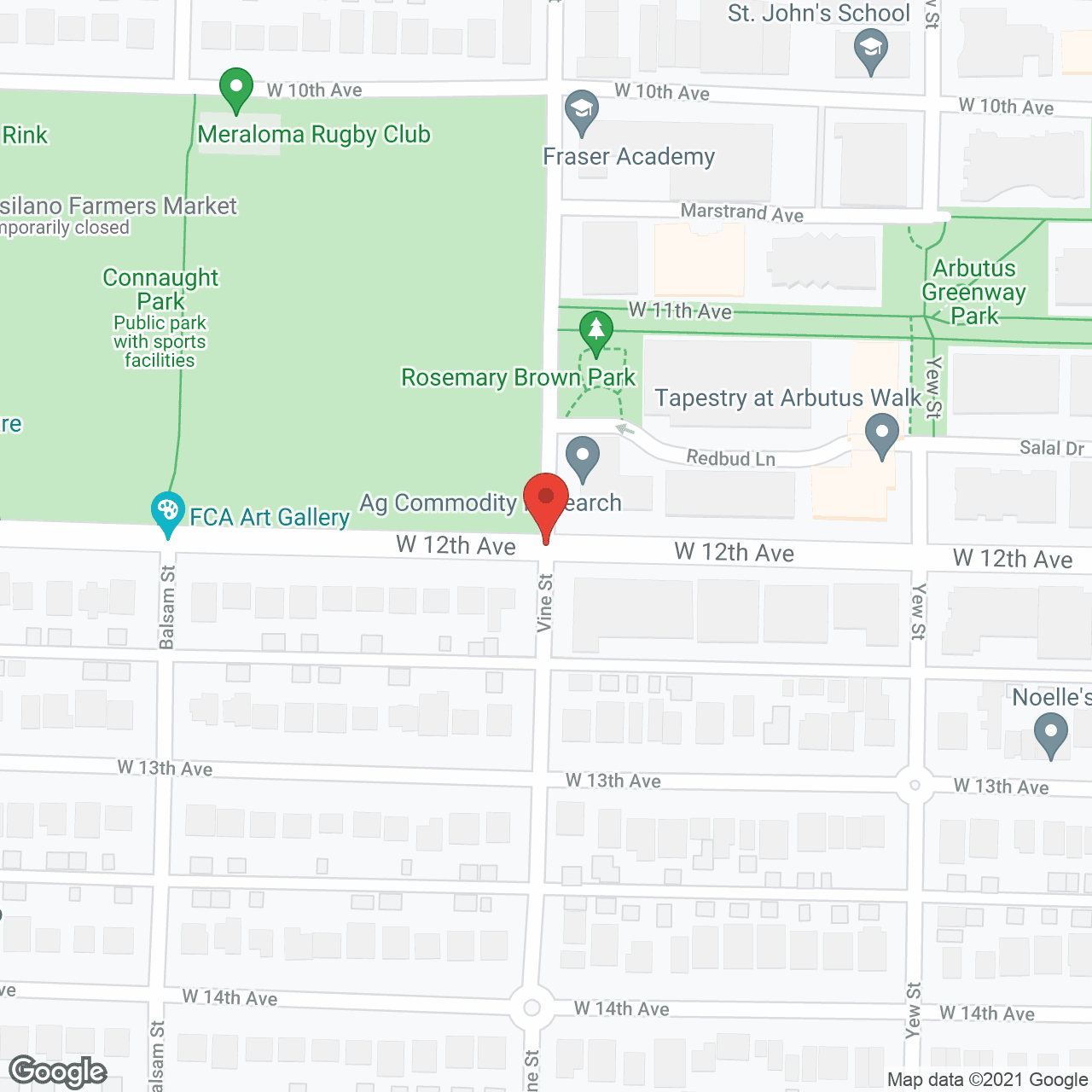 Map of the neighborhood around Kitsun Co-Op