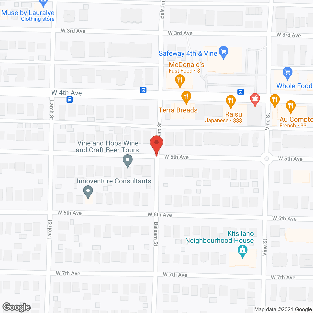 Map of the neighborhood around Arbutus Court