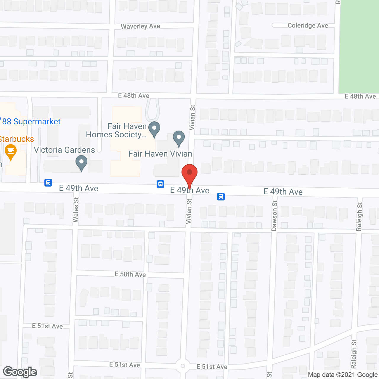 Map of the neighborhood around Fair Haven B Building