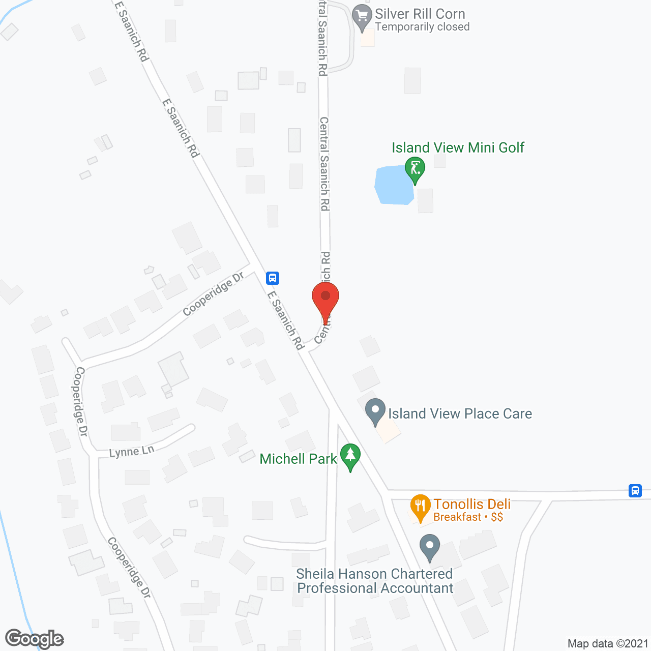 Map of the neighborhood around Island View Place