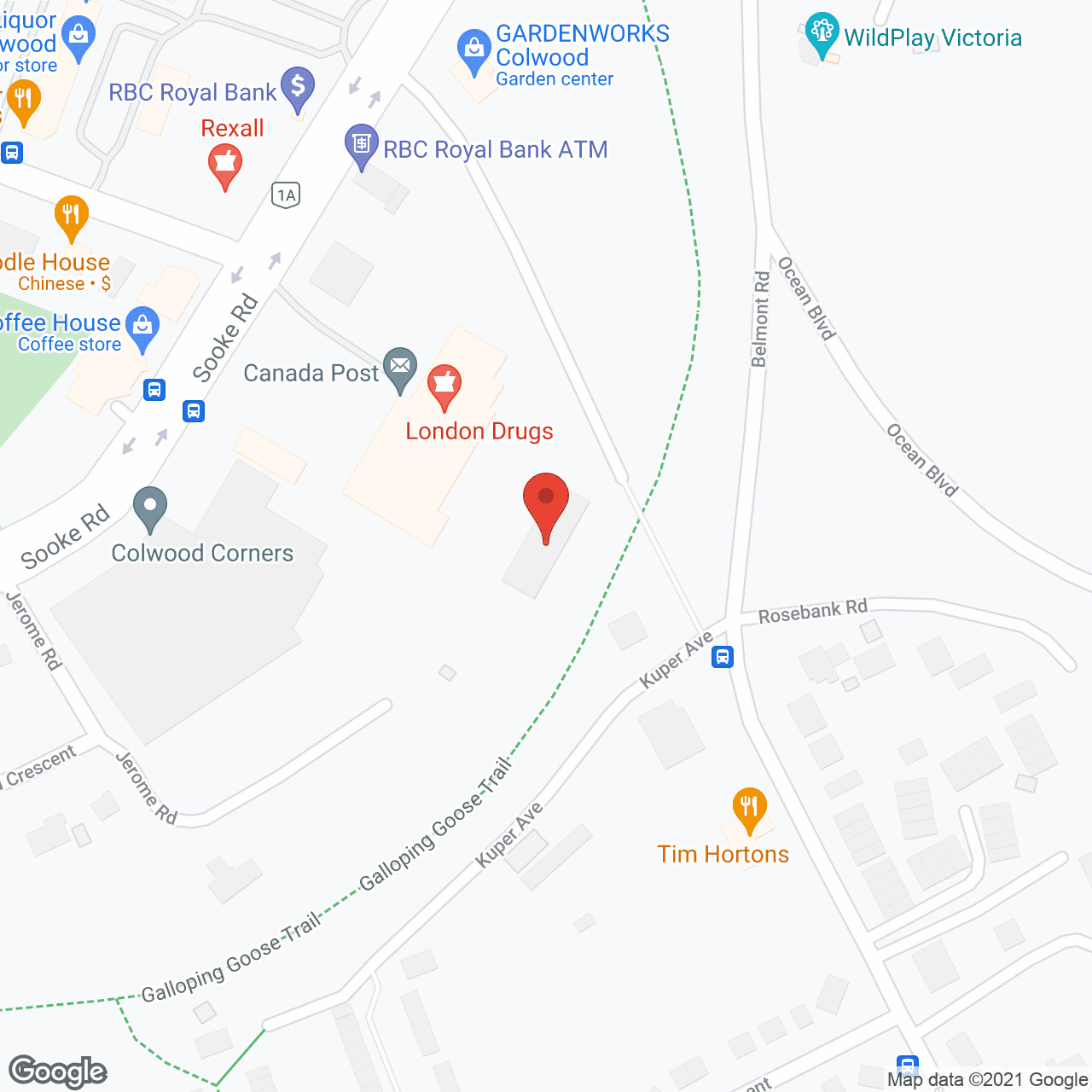Map of the neighborhood around Colwood Lodge