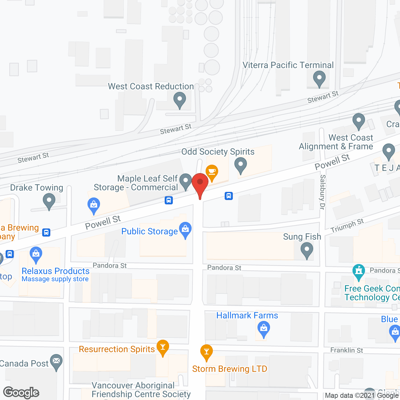 Map of the neighborhood around Lions Manor