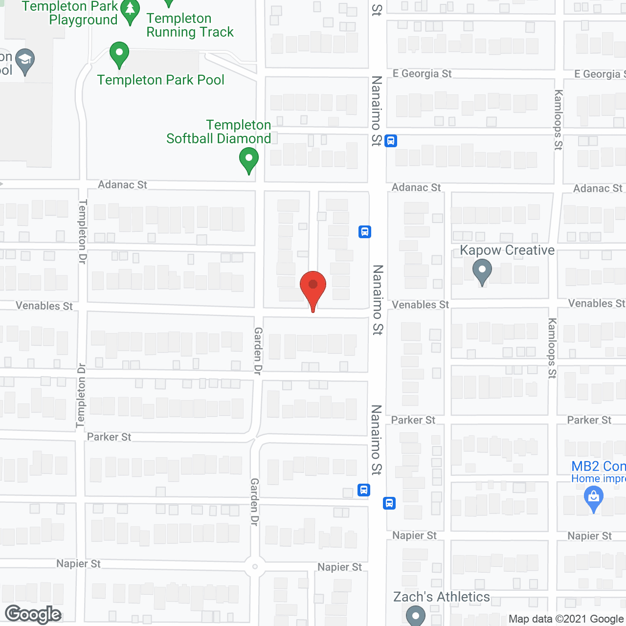 Map of the neighborhood around Alice Saunders House