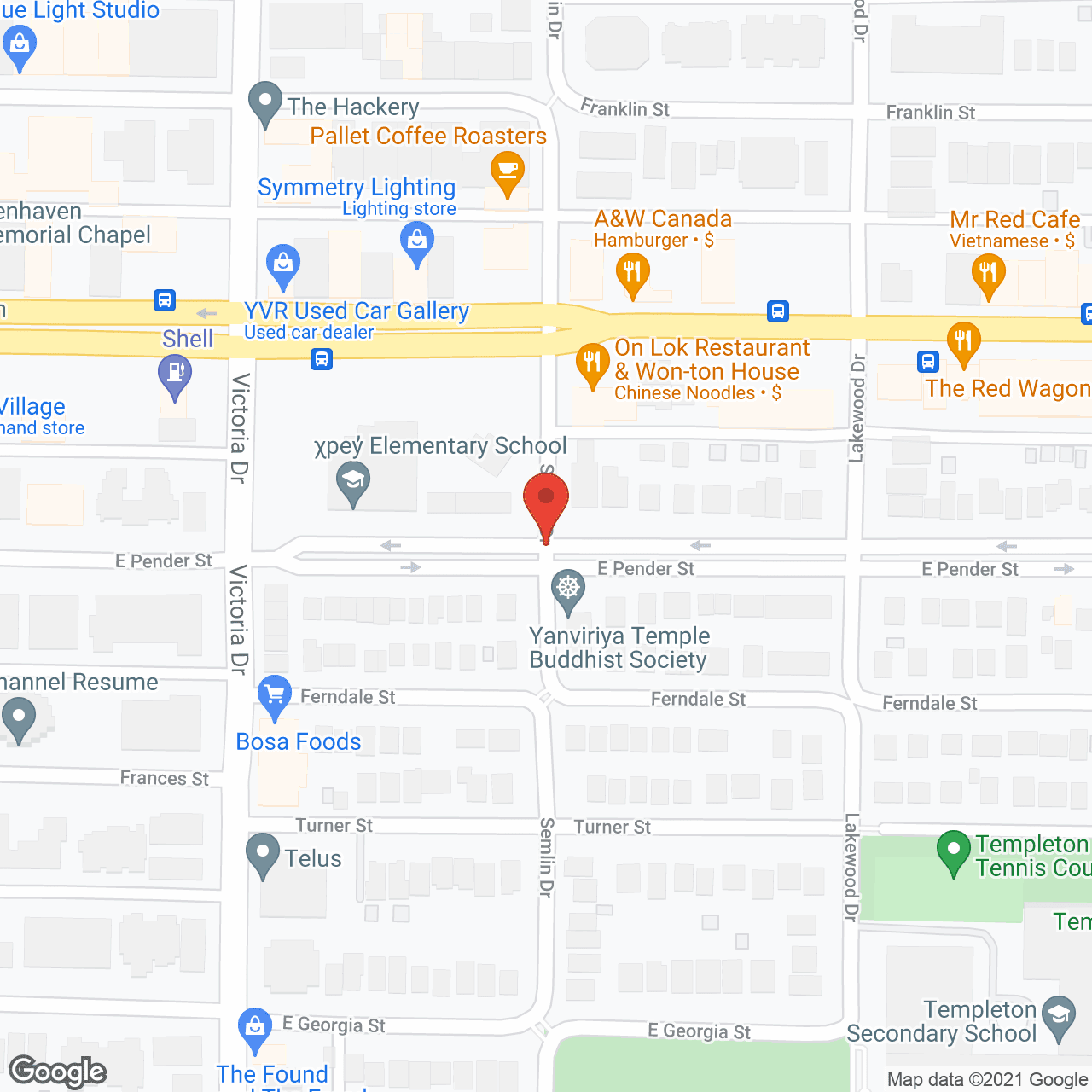 Map of the neighborhood around Aaron Webster Co-Op