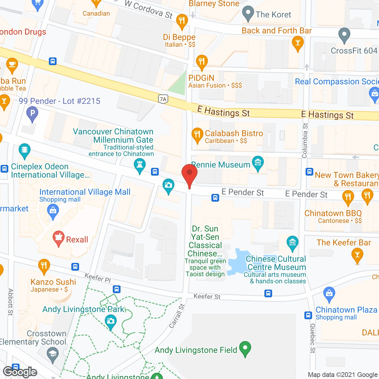 Map of the neighborhood around Glory Rooms