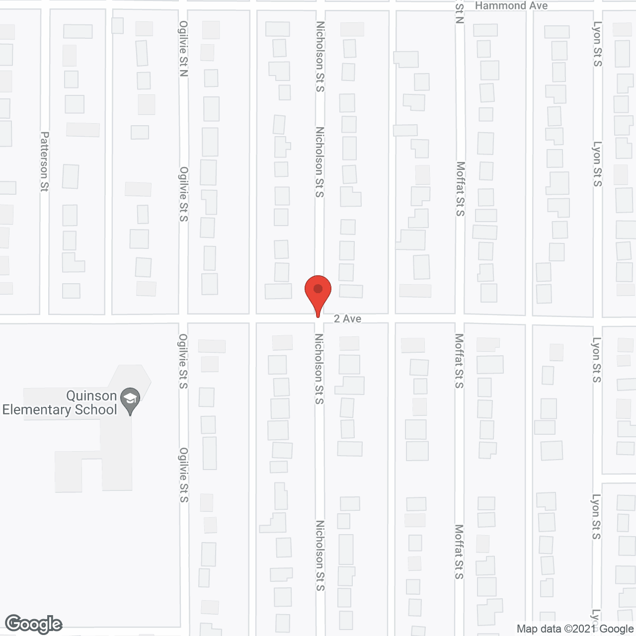 Map of the neighborhood around Vanier Apartments