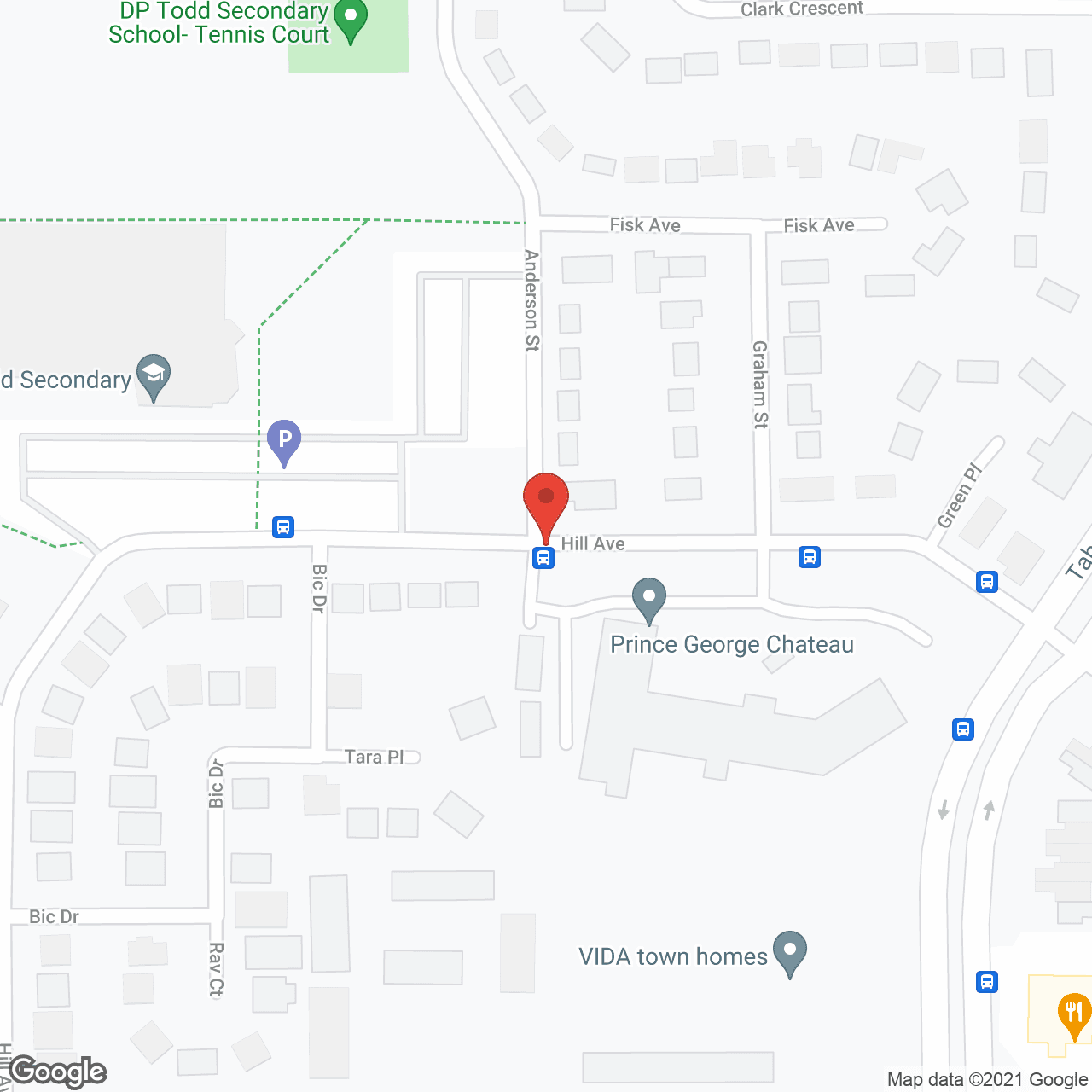 Map of the neighborhood around Prince George Chateau