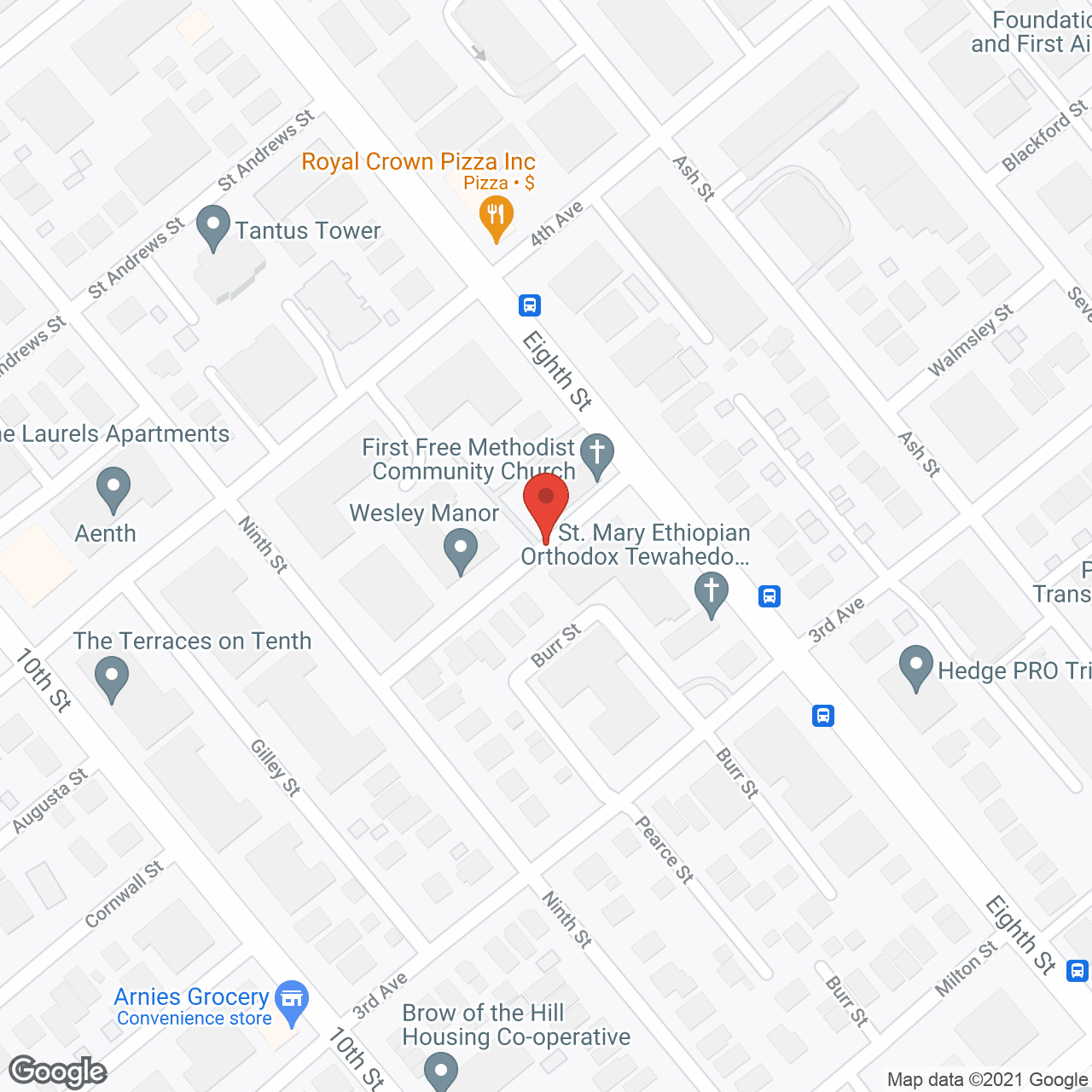 Map of the neighborhood around Wesley Manor