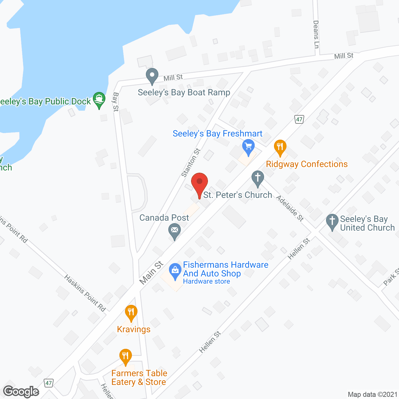 Map of the neighborhood around Musical Retirement Home at Seeley's Bay