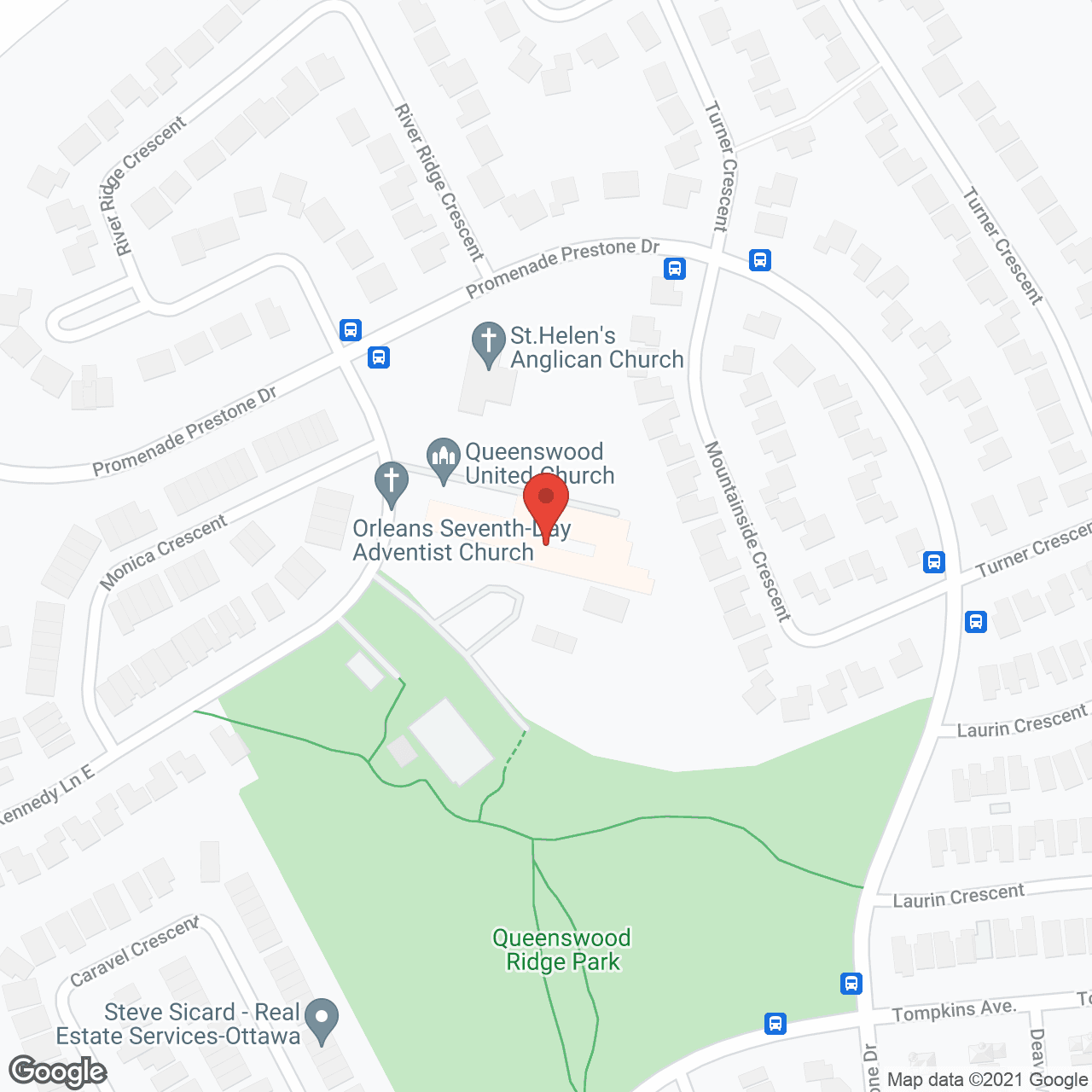 Map of the neighborhood around Queenswood Villa