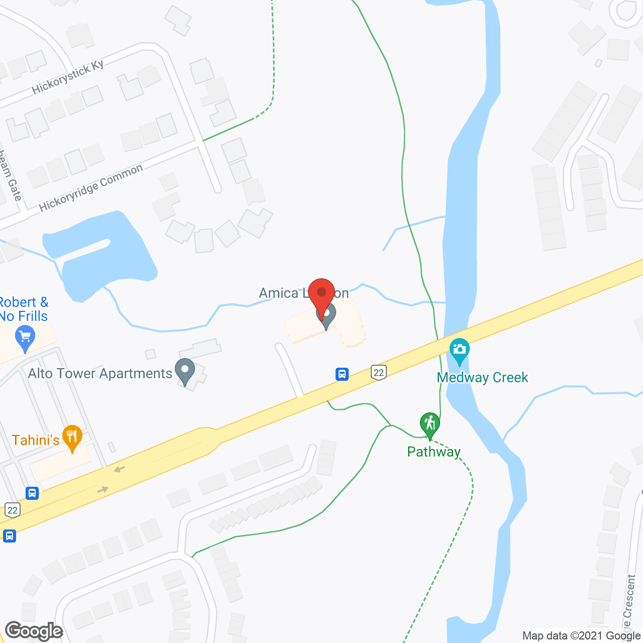 Map of the neighborhood around Amica London
