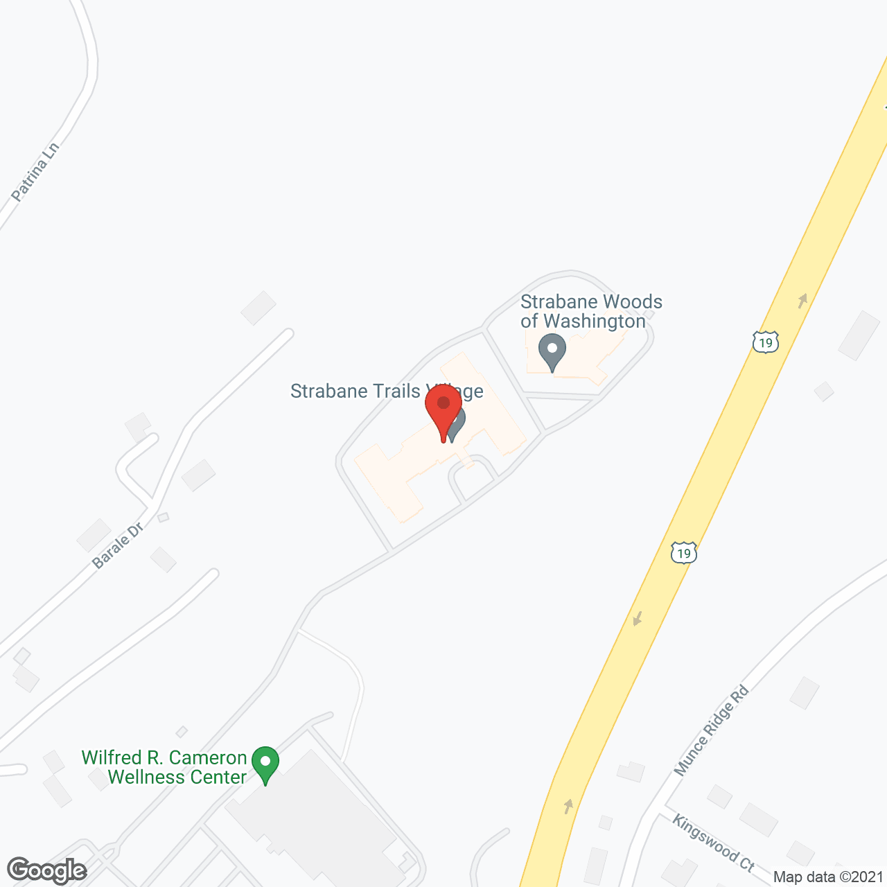 Map of the neighborhood around Strabane Trails