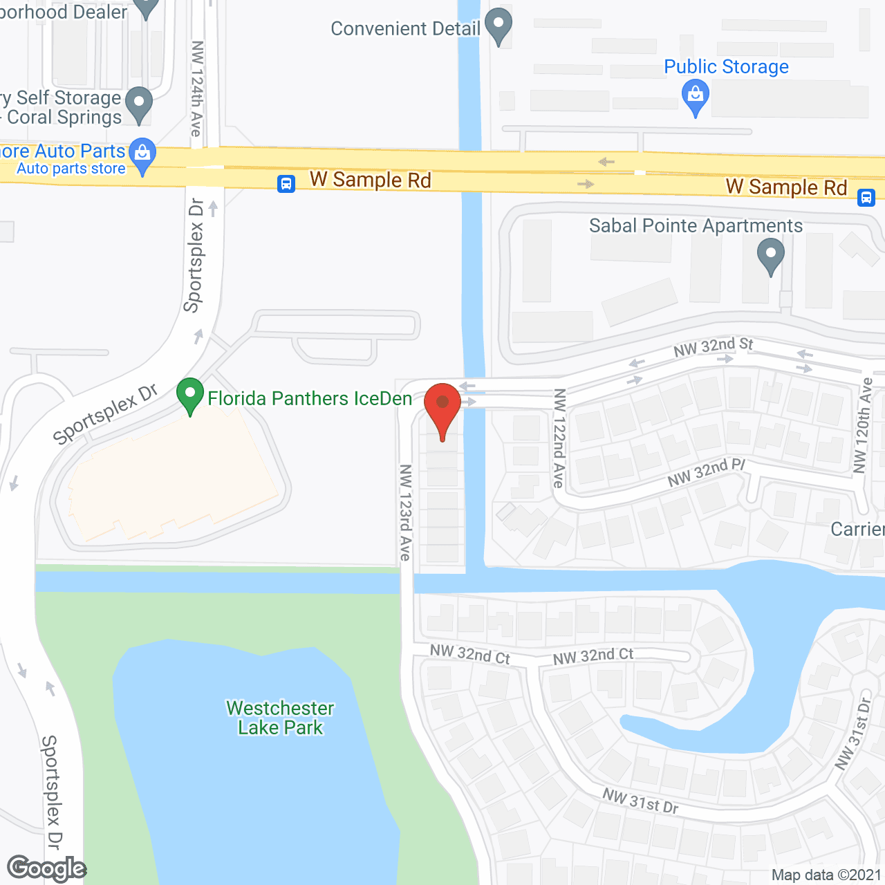 Map of the neighborhood around Briarwood ALF