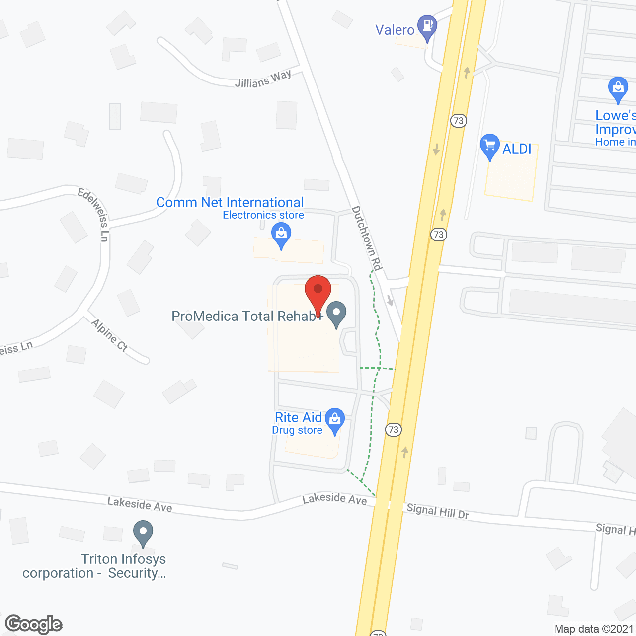 Map of the neighborhood around Powerback Rehabilitation