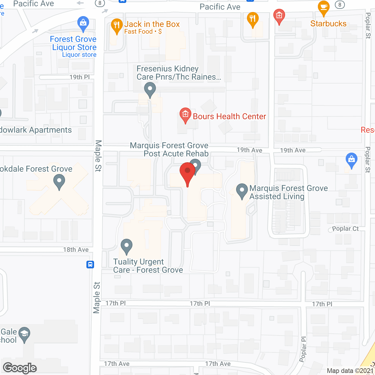 Map of the neighborhood around Marquis Care Forest Grove Post Acute Rehab