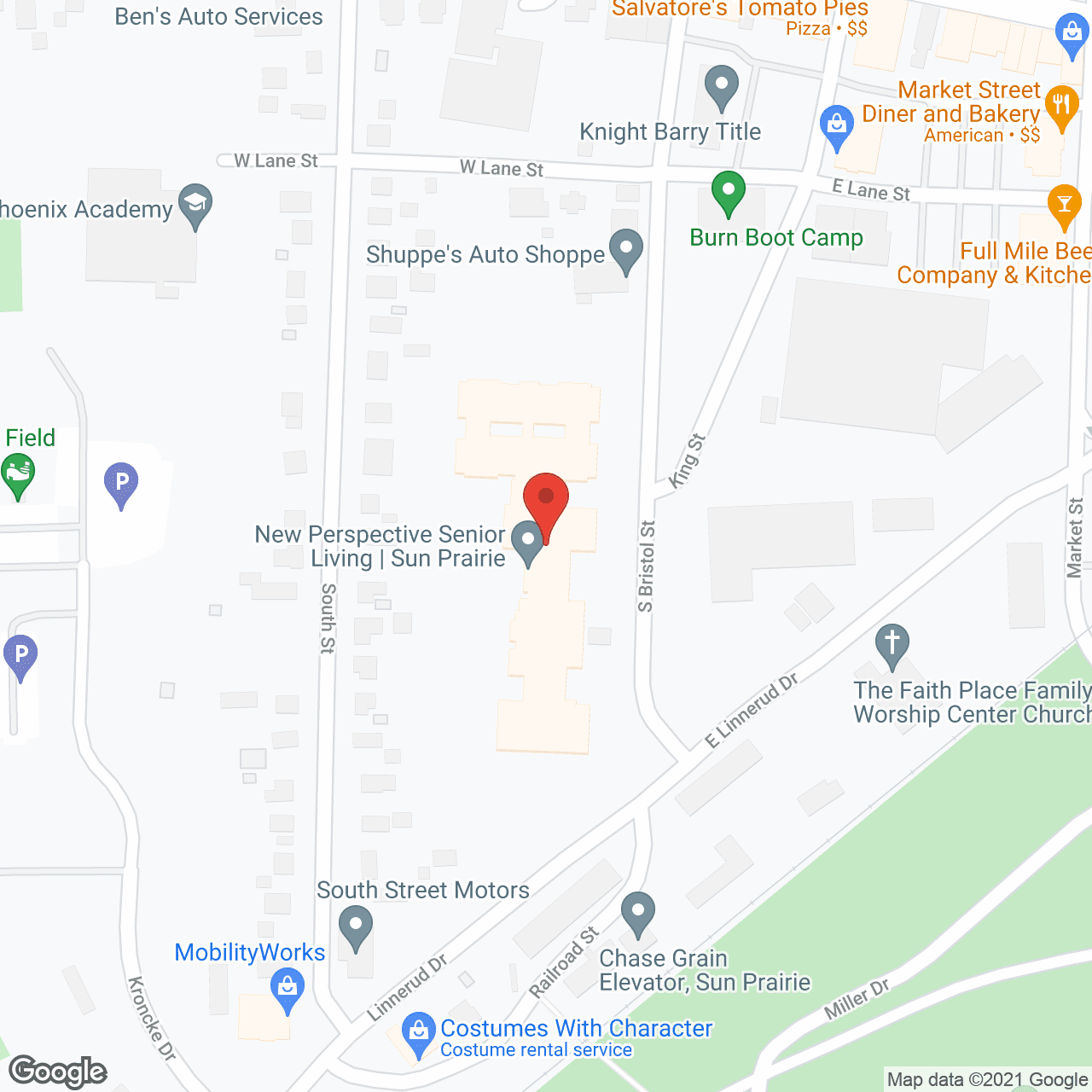 Map of the neighborhood around New Perspective Sun Prairie