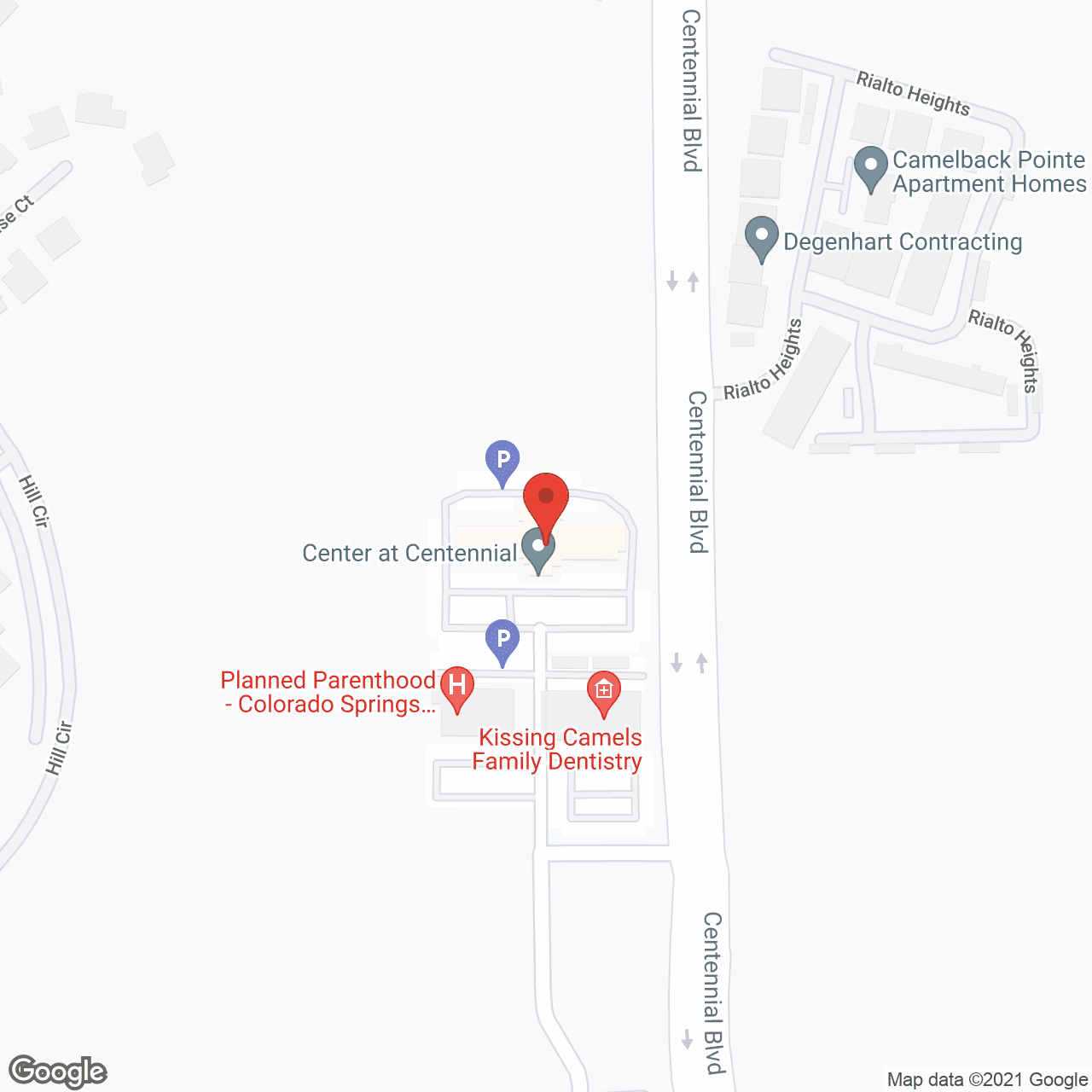 Map of the neighborhood around The Center at Centennial
