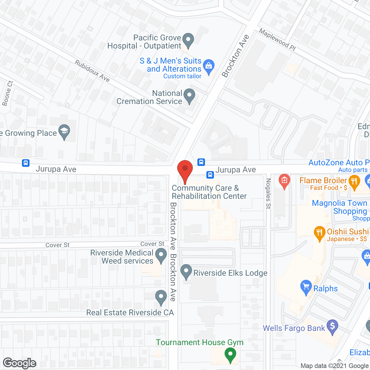 Map of the neighborhood around Community Care & Rehab Ctr