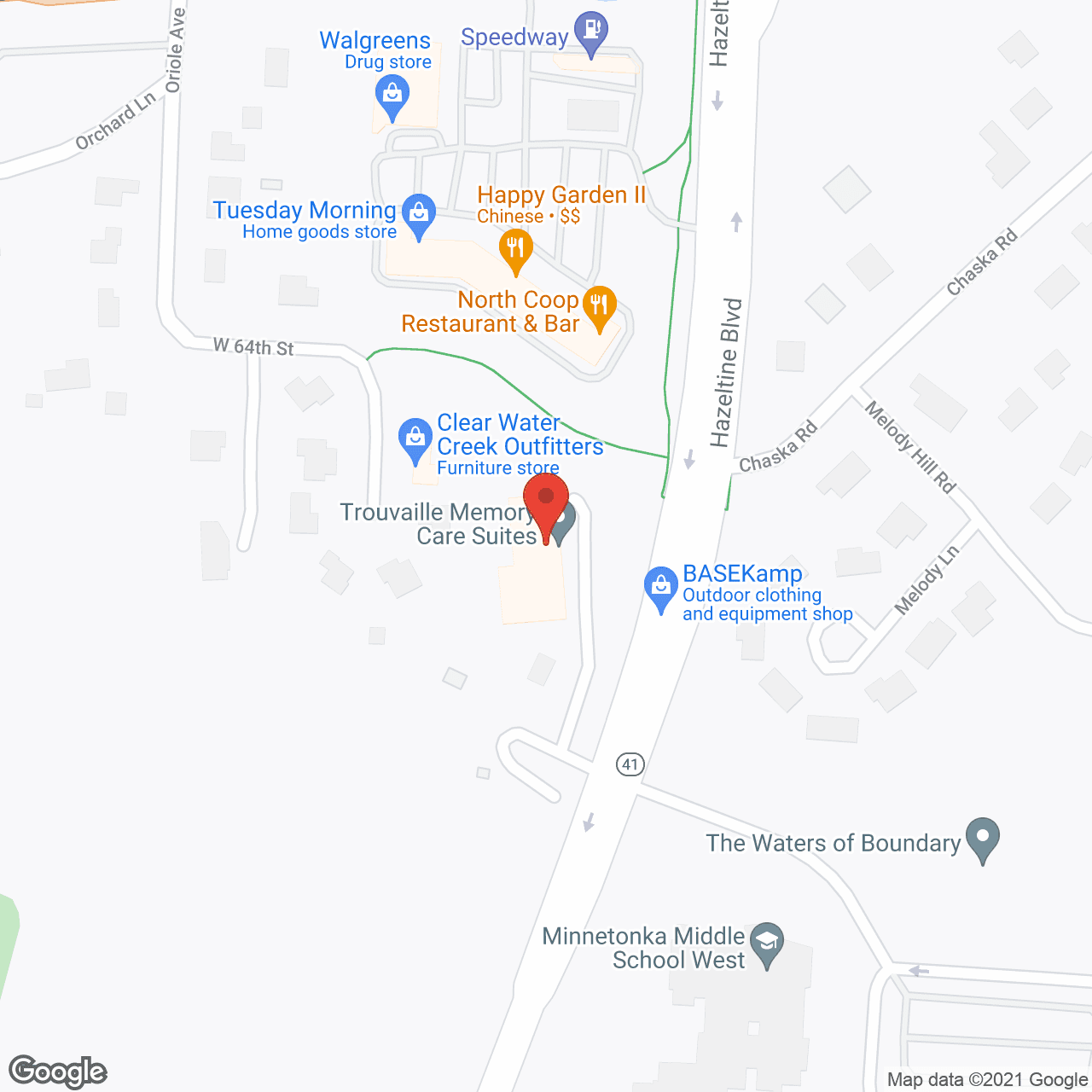 Map of the neighborhood around Trouvaille Memory Care Suites