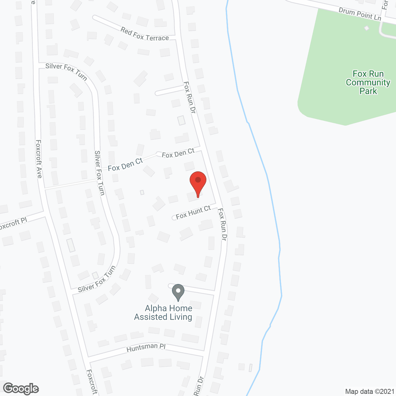 Map of the neighborhood around Queen's Court Assisted