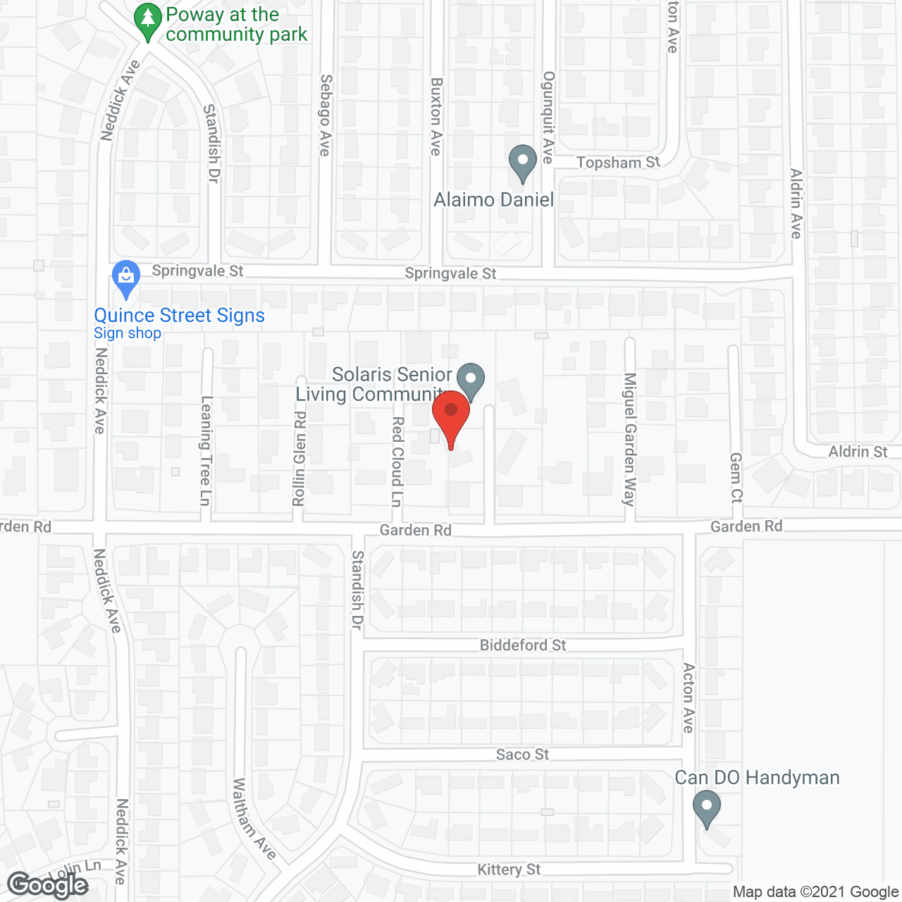 Map of the neighborhood around Solaris Garden