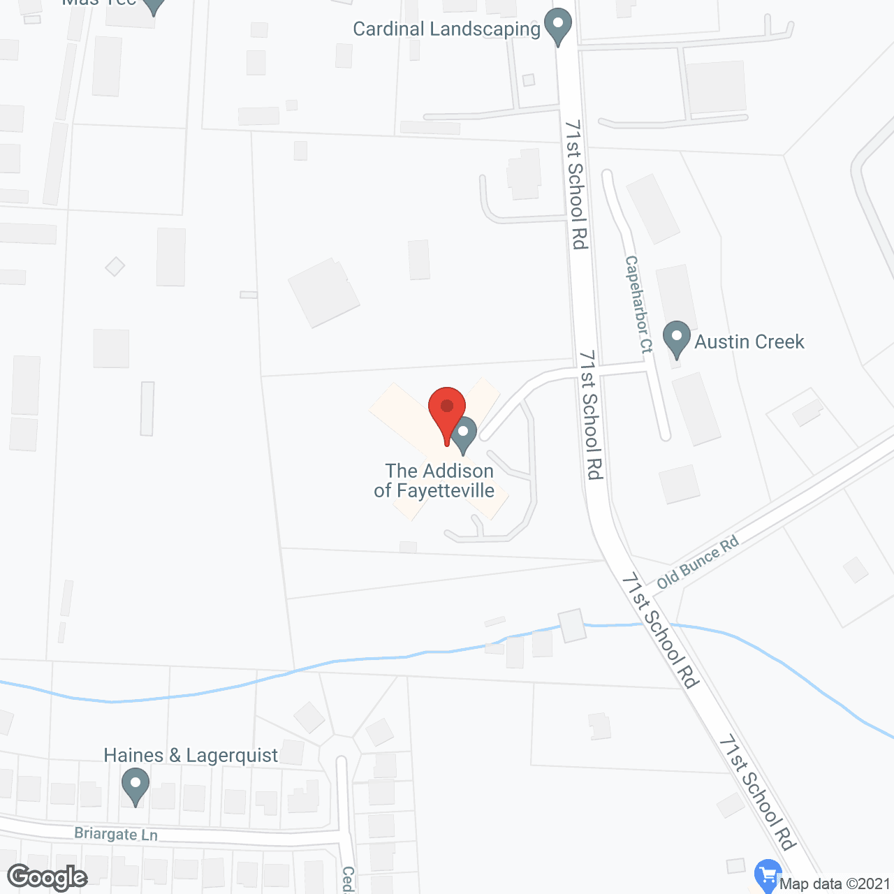 Map of the neighborhood around The Addison of Fayetteville