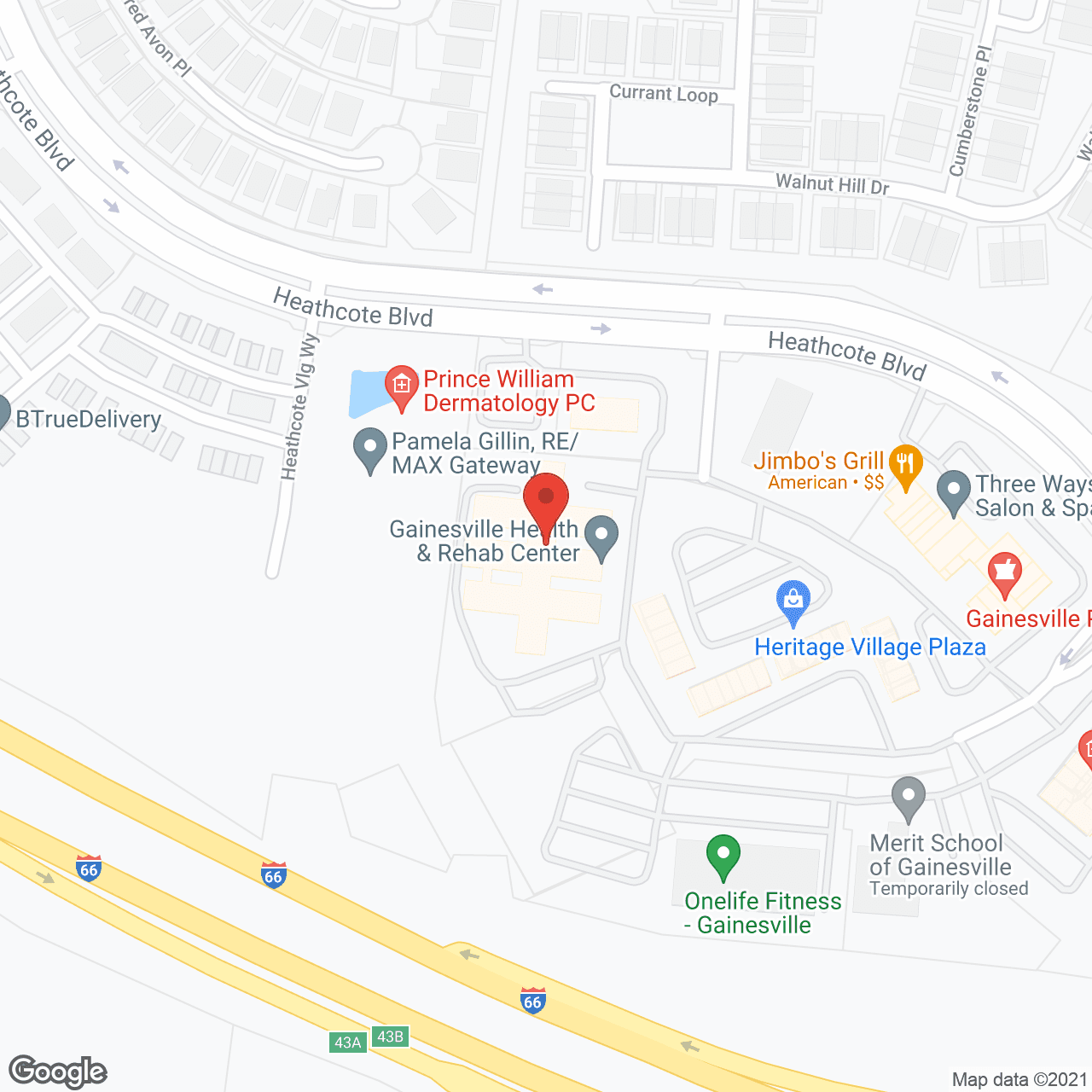 Map of the neighborhood around Gainesville Health And Rehab Center