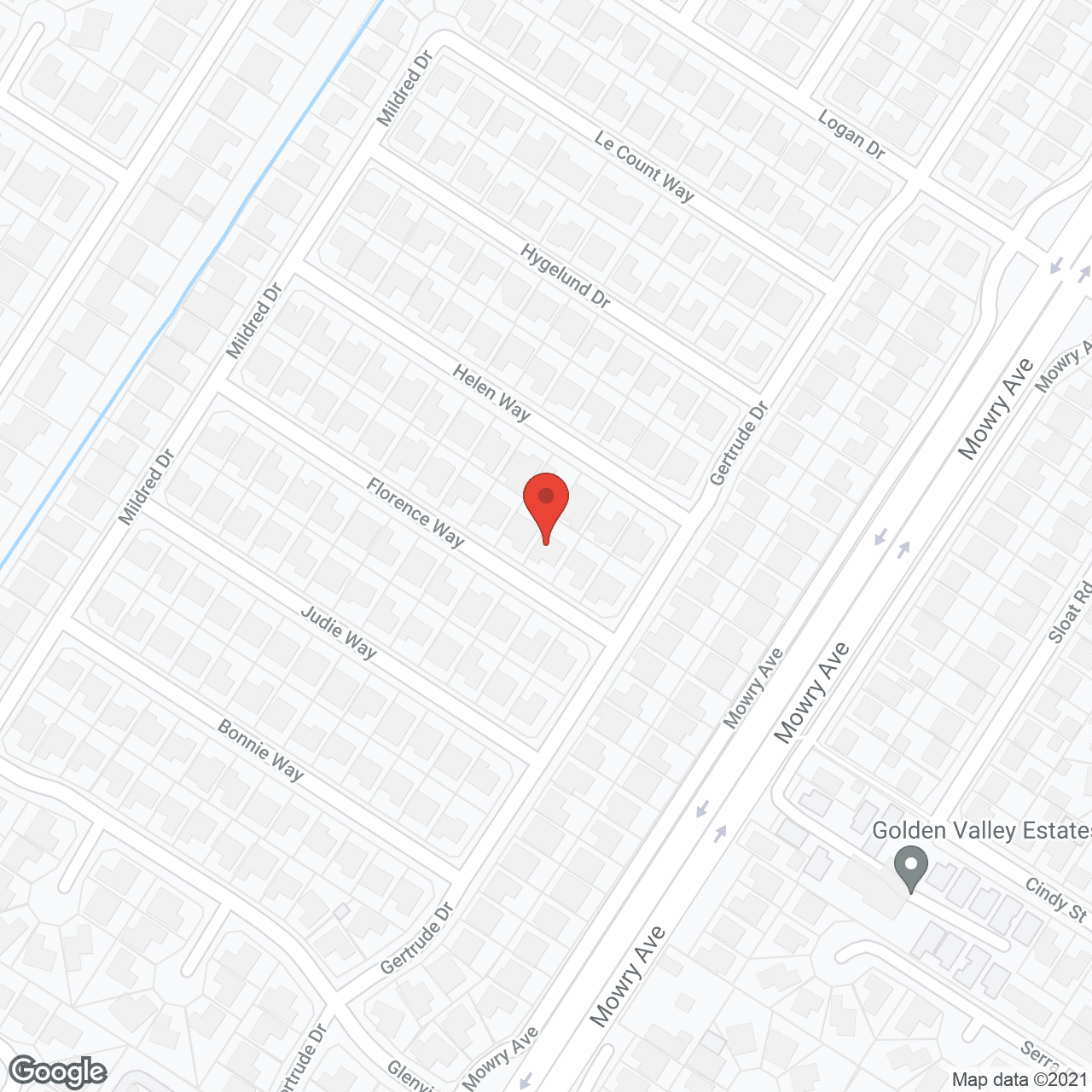 Map of the neighborhood around Muriel's Residential Facility