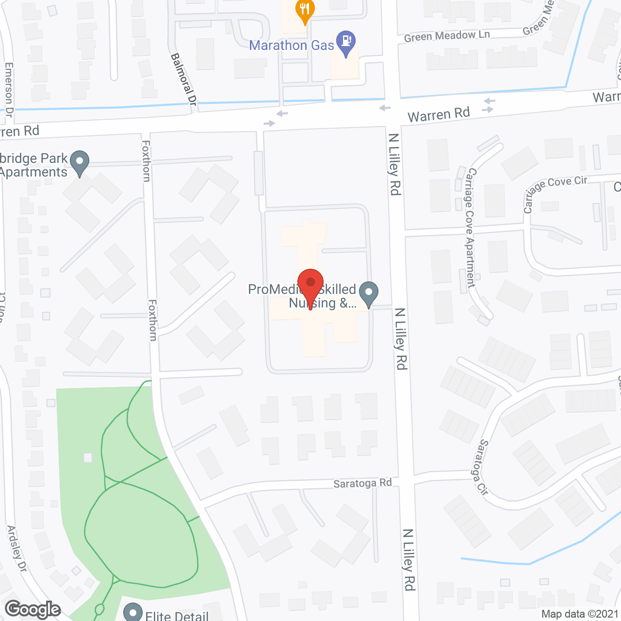 Map of the neighborhood around Heartland Health Care Center Canton
