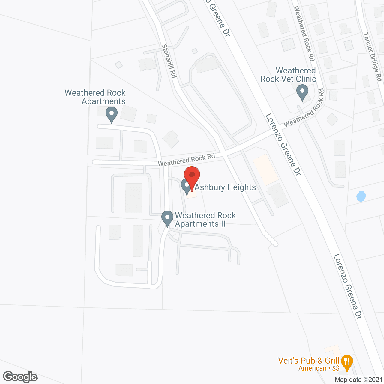 Map of the neighborhood around Ashbury Heights of Jefferson City