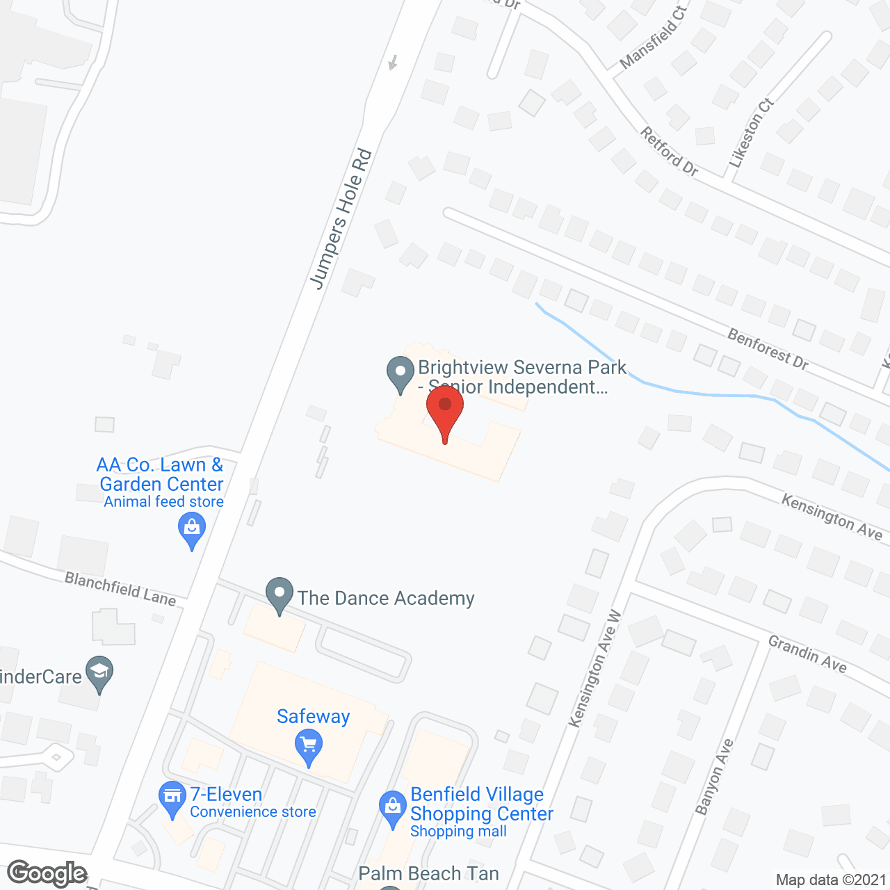 Map of the neighborhood around Brightview Severna Park