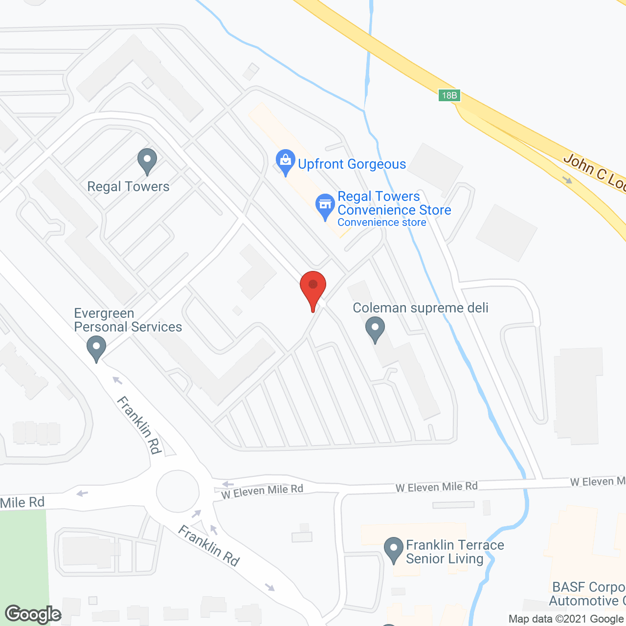 Map of the neighborhood around Imperial Senior Suites