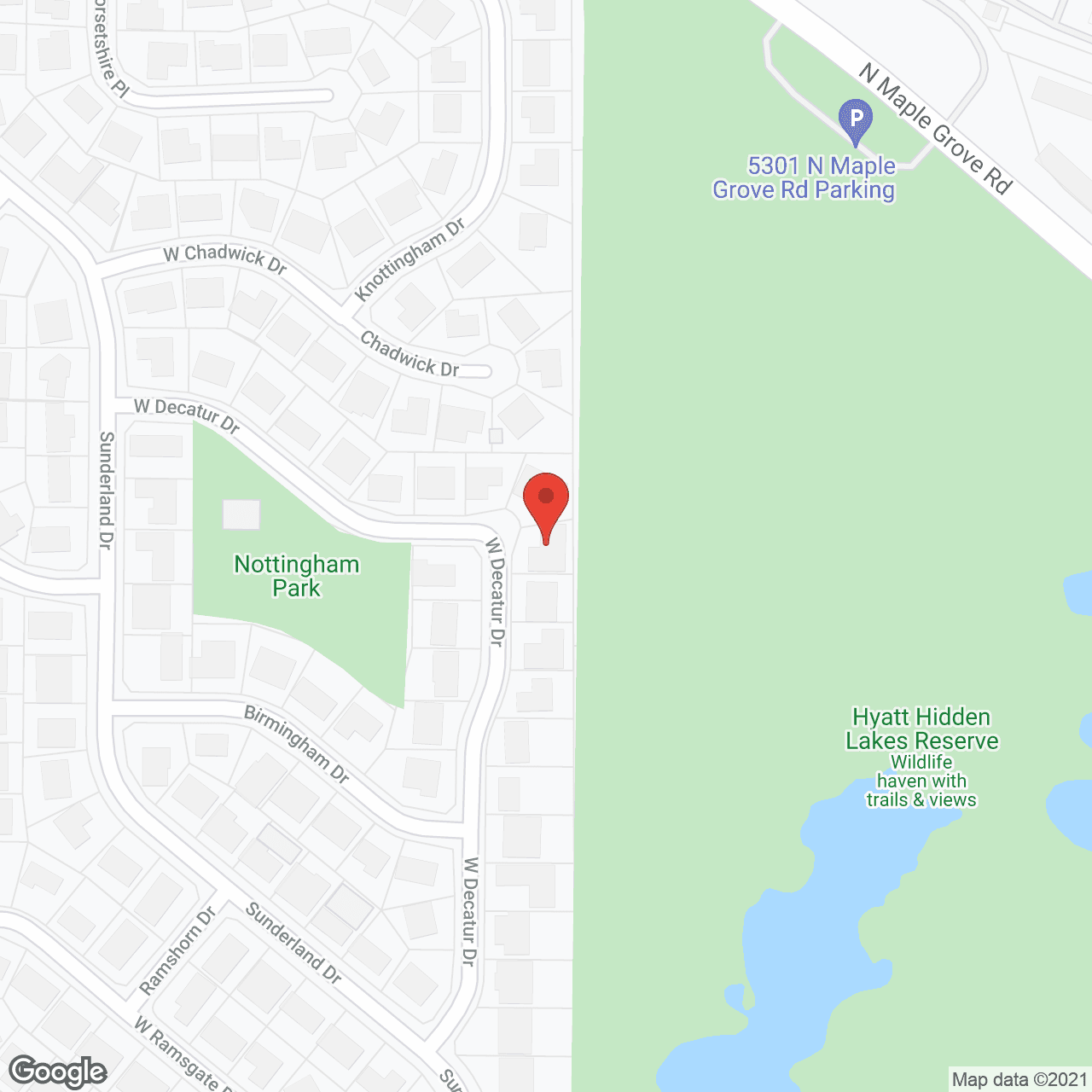 Map of the neighborhood around Newborn's P.C.S.