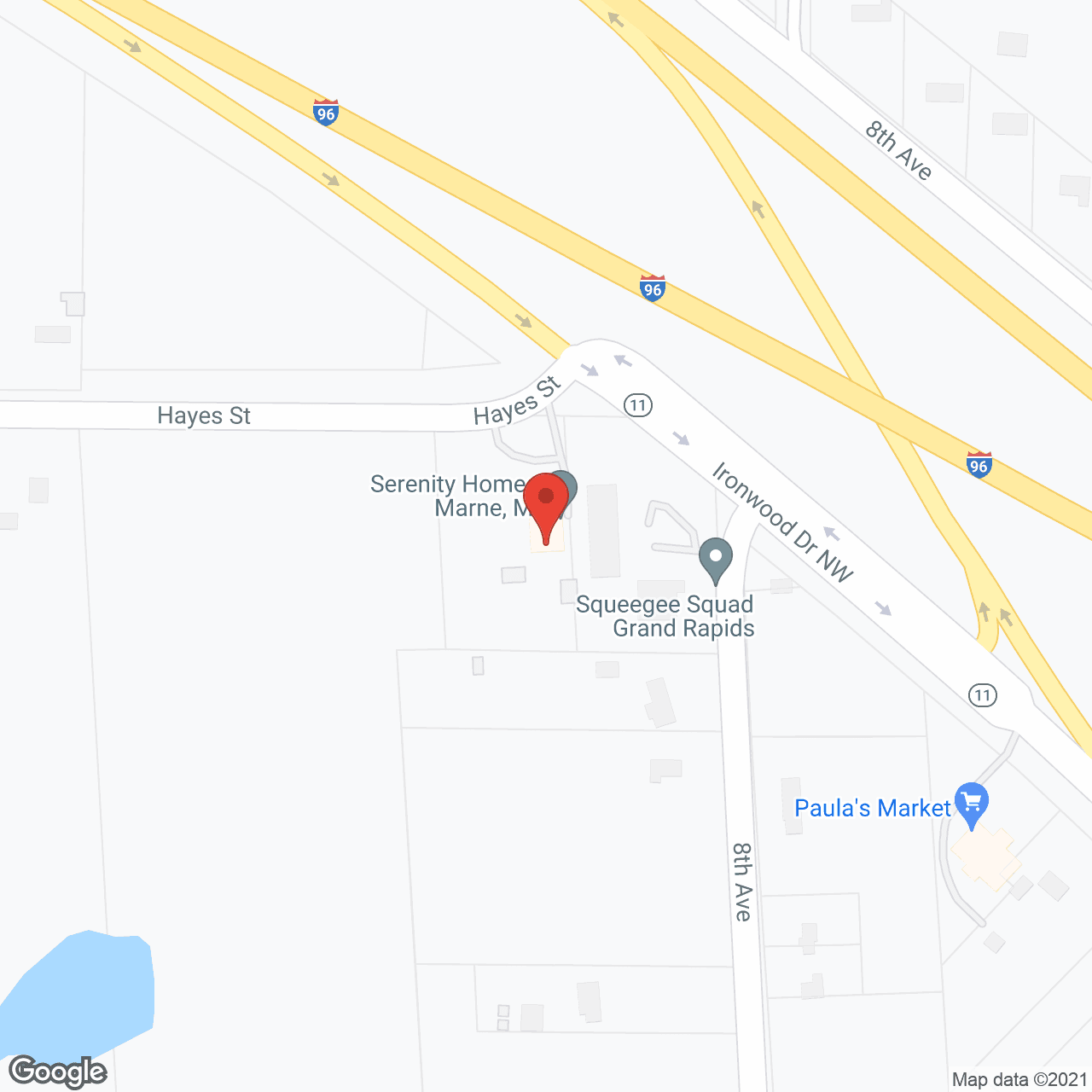 Map of the neighborhood around Serenity Homes North