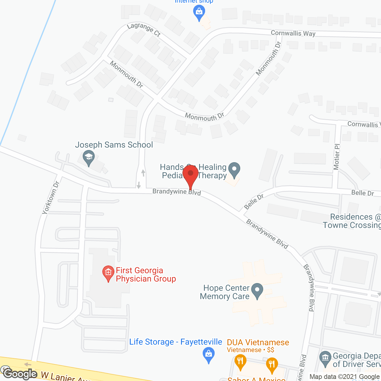 Map of the neighborhood around Hope Center Memory Care