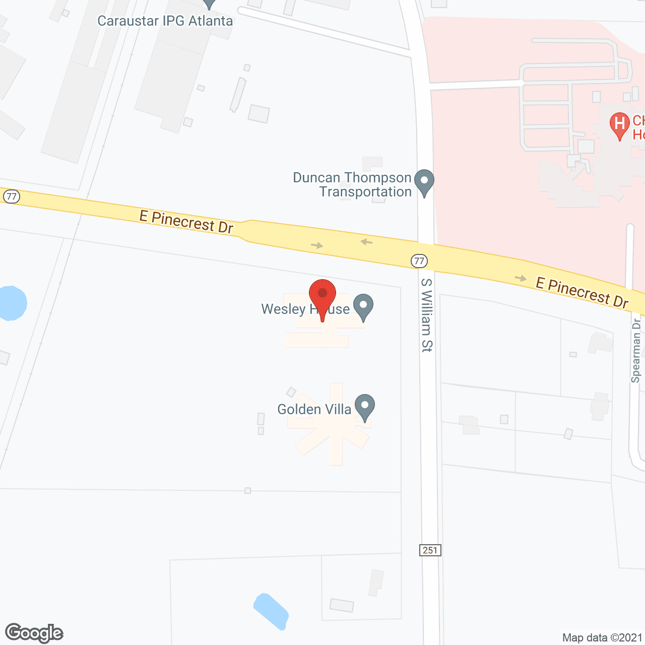 Map of the neighborhood around Wesley House - Atlanta