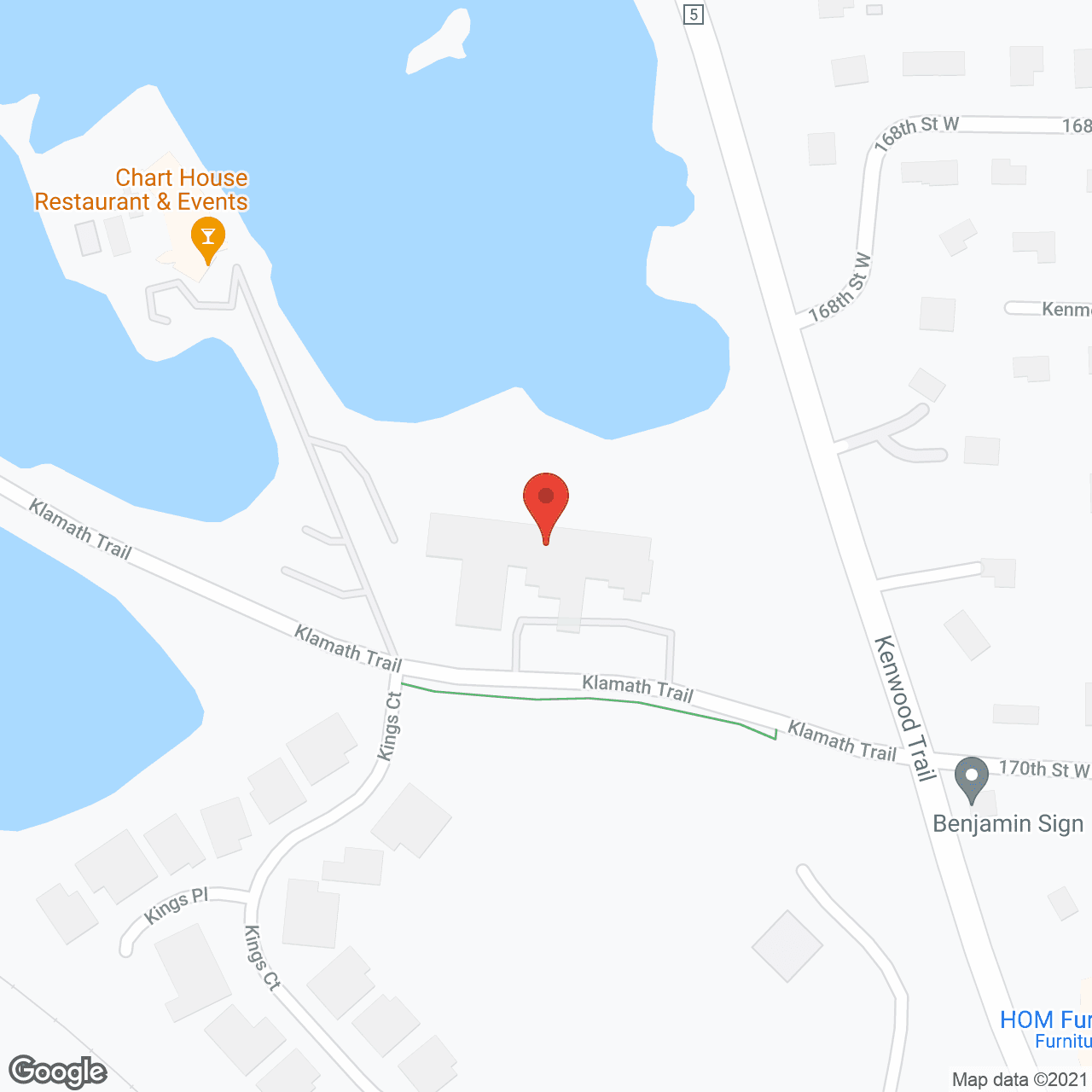 Map of the neighborhood around Kingsley Shores