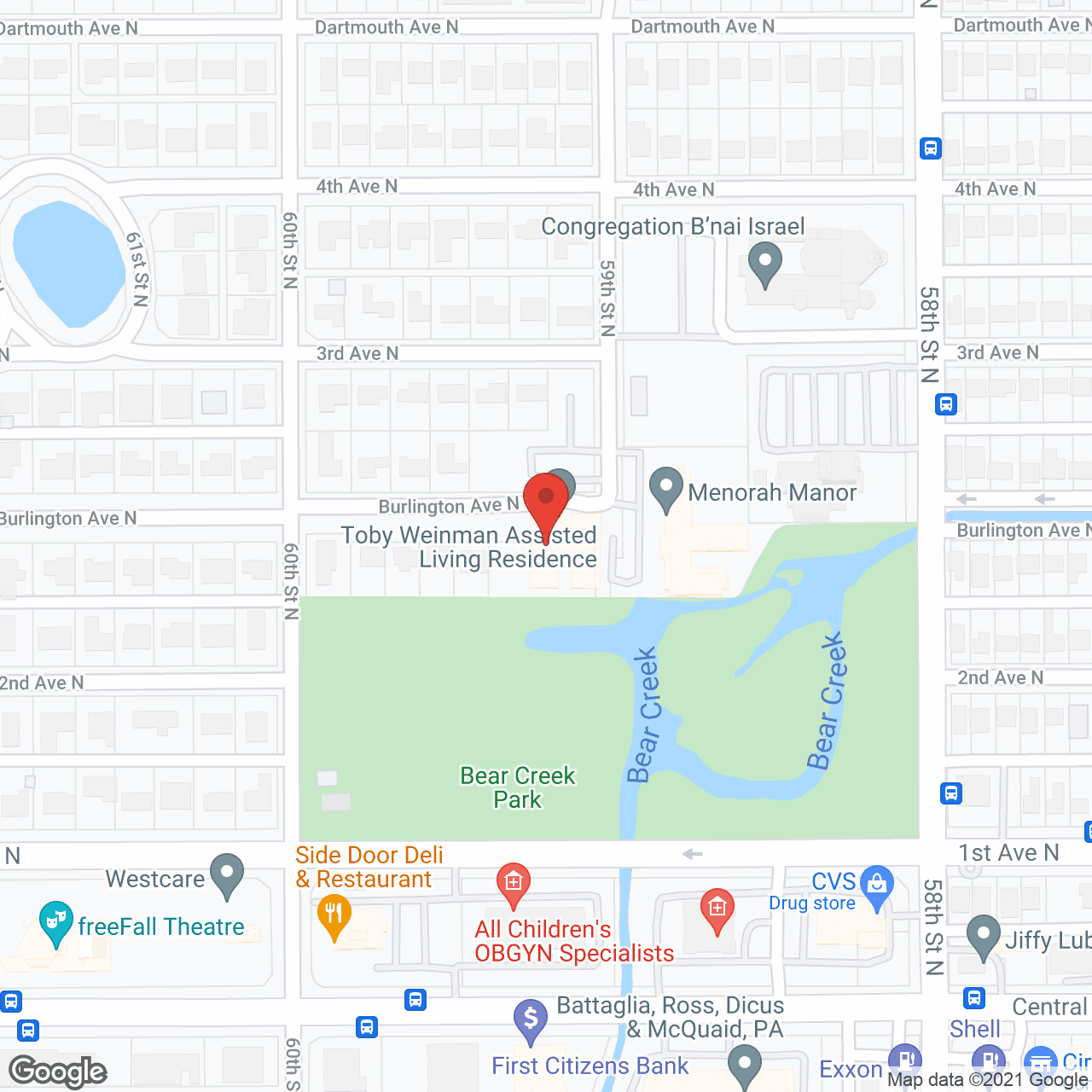 Map of the neighborhood around Toby Weinman Residence