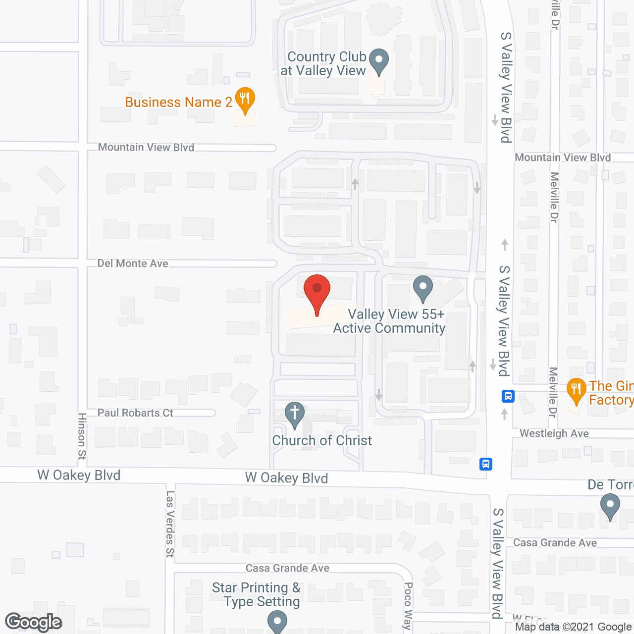 Map of the neighborhood around Oakey Assisted Living