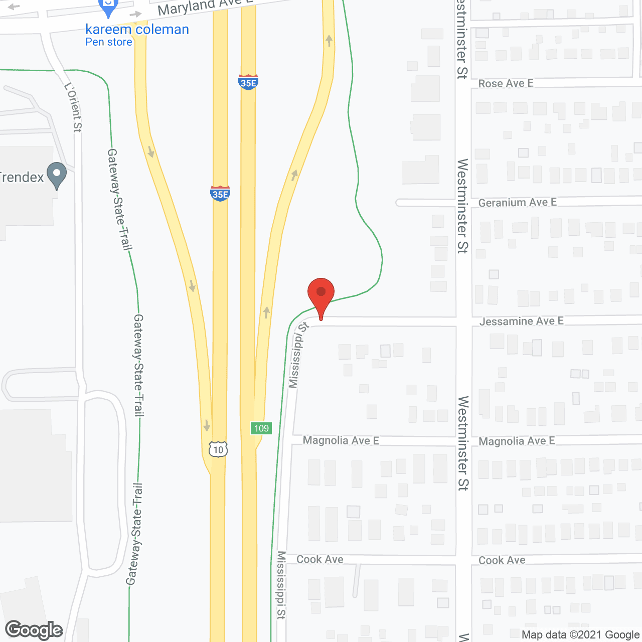 Map of the neighborhood around Riverview Highland Senior Apts
