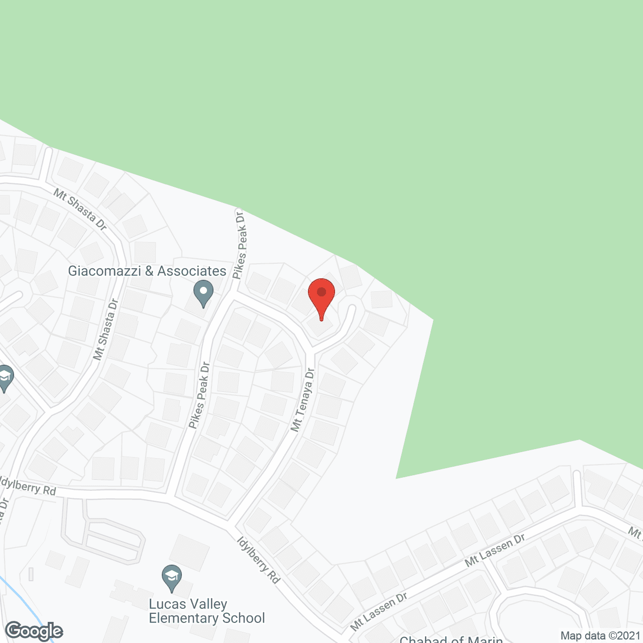 Map of the neighborhood around Lucas Valley Lodge