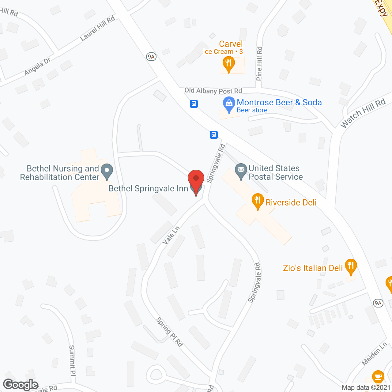 Map of the neighborhood around The Bethel Springvale Inn