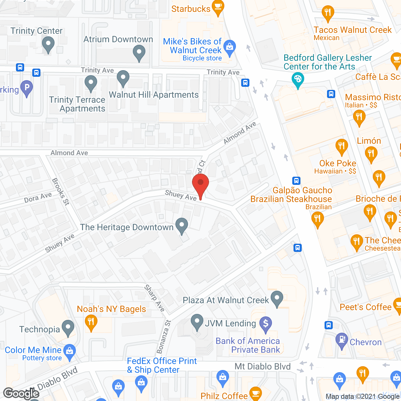 Map of the neighborhood around The Heritage Downtown