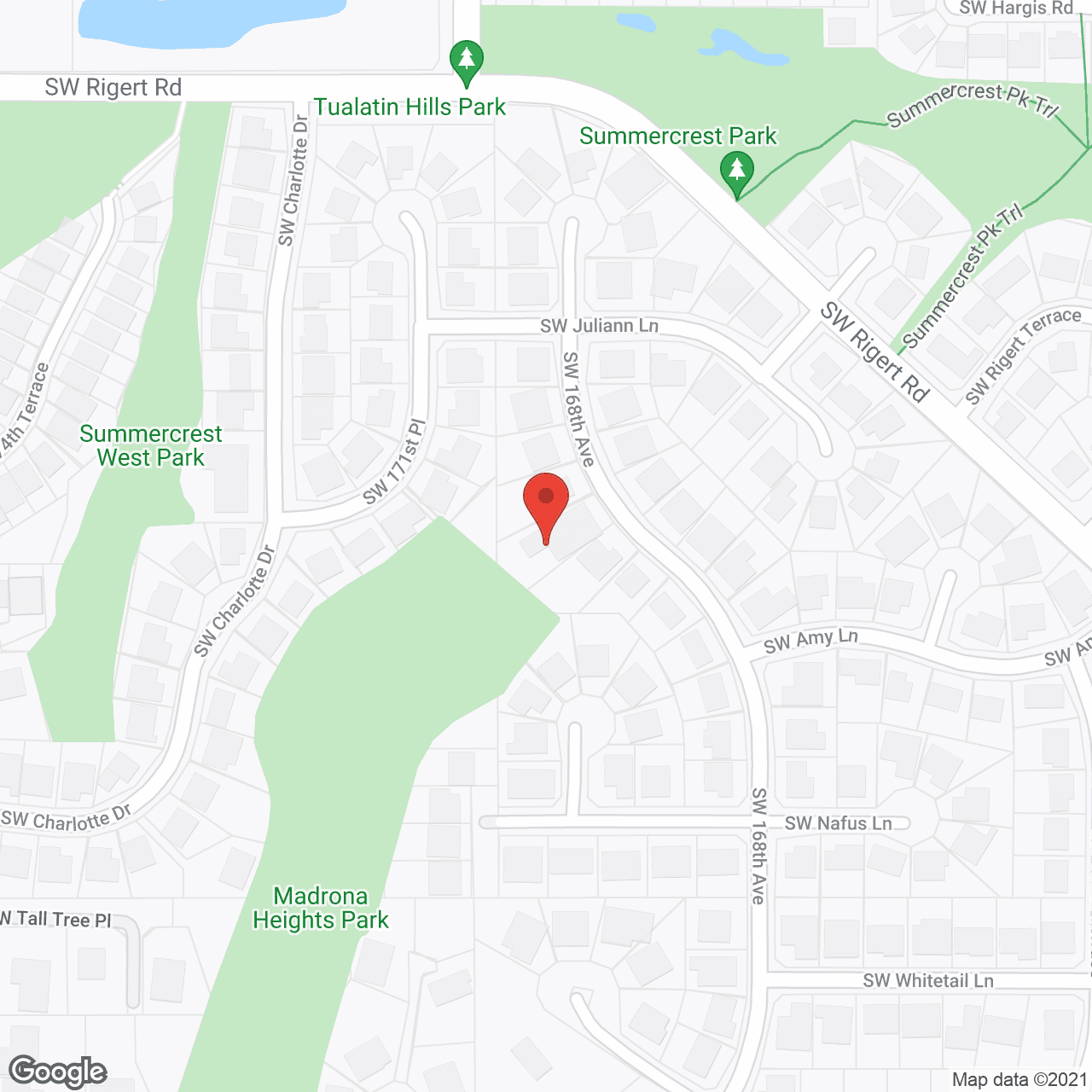 Map of the neighborhood around Summer Crest A.C.H.