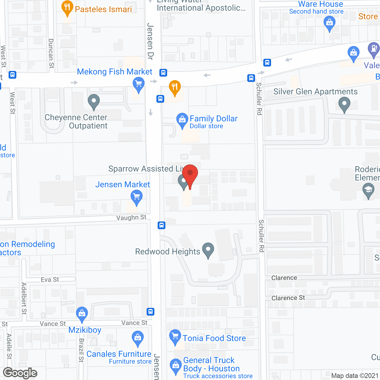 Map of the neighborhood around Sparrow Assisted Living