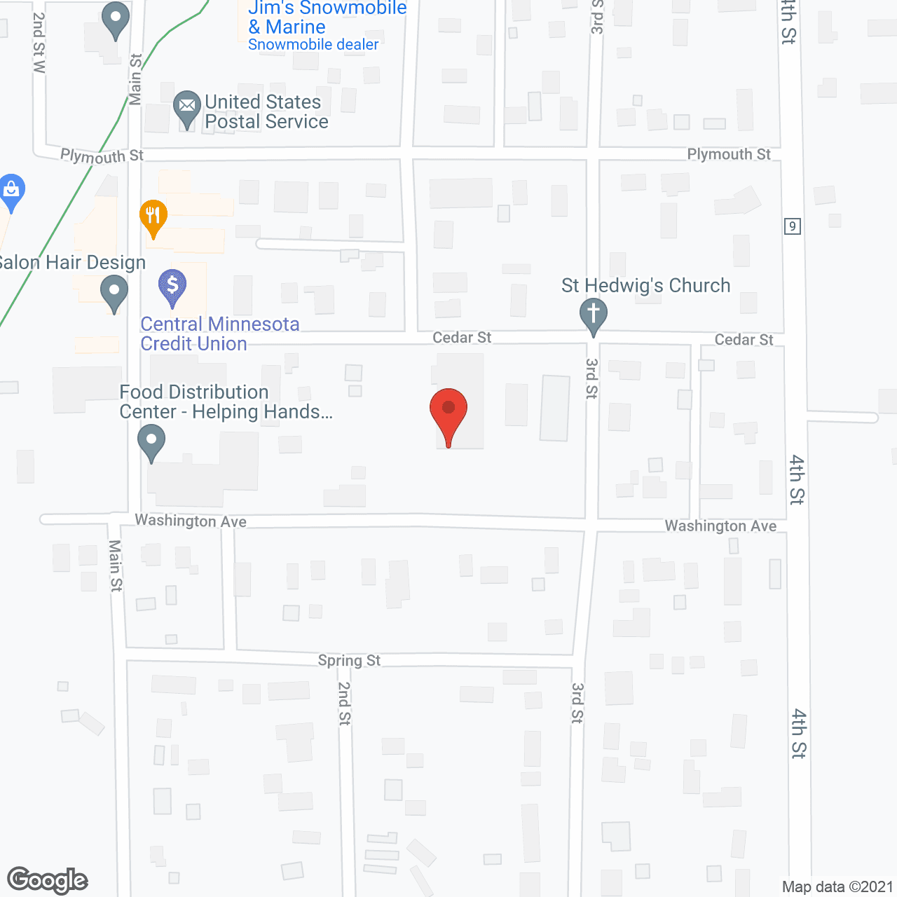 Map of the neighborhood around Hyatt House of Holdingford